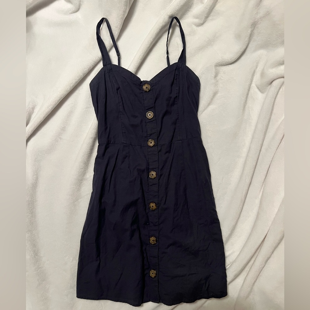 Abercrombie and fitch blue button dress